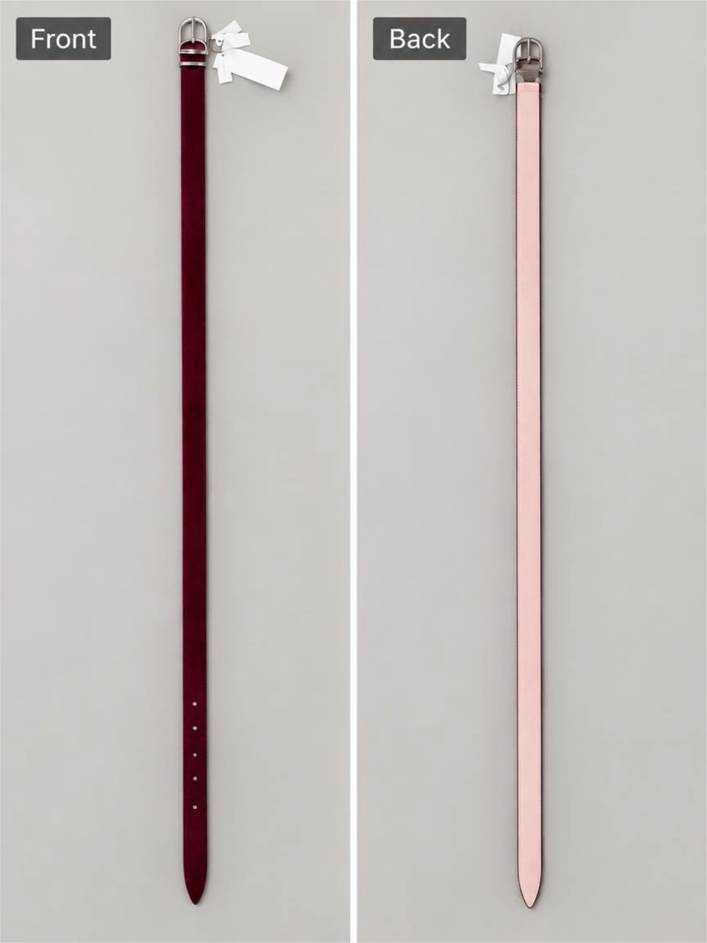 White House Black Market Reversible Two-Tone Leather Belt - Pink & Burgundy
